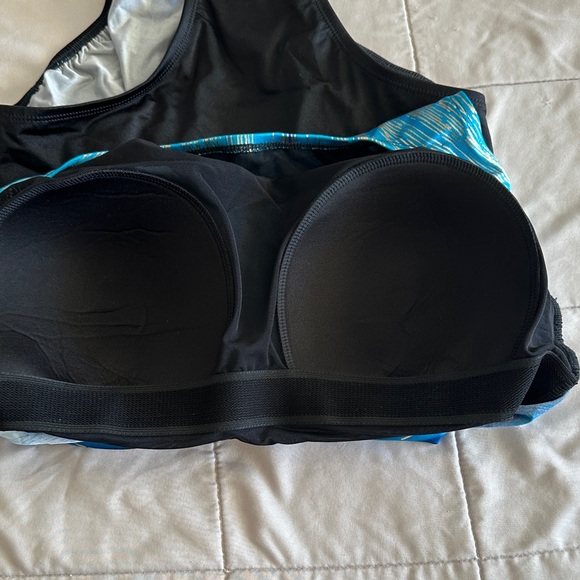 Longitude Blue and Black One-Piece Swimsuit with Gold Accents - Picture 6 of 6